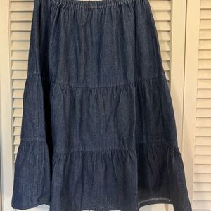 Hannah Dark Blue A-Line Skirt